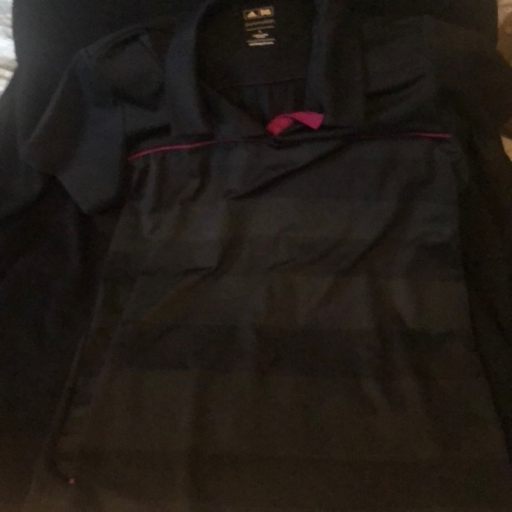 Women’s black and fuscha golf shirt